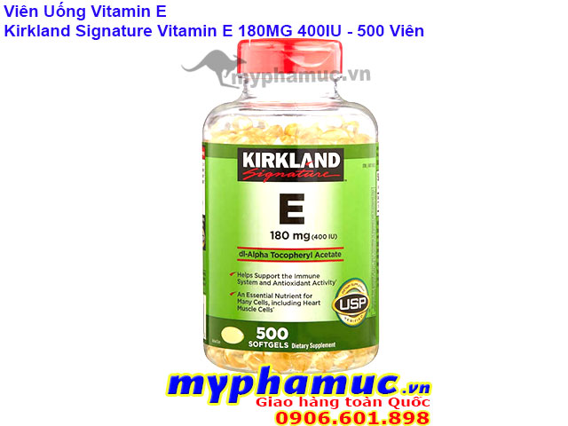 Viên Uống Vitamin E Kirkland Signature Vitamin E 180MG 400 IU 500 Viên