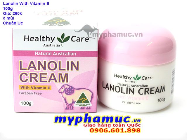 Kem Nhau Thai Cừu Healthy Care Lanolin Cream With Vitamin E 100g | Date Oct 2022