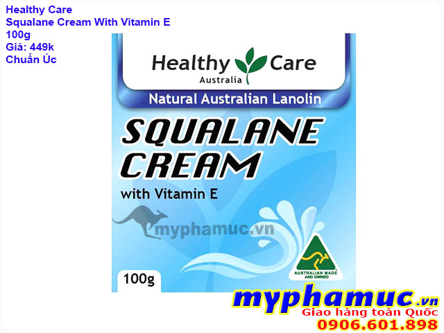Kem dưỡng da Healthy Care Squalane Cream With Vitamin E 100g