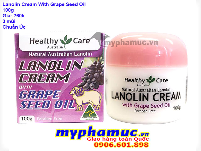 Kem Nhau Thai Cừu Healthy Care Lanolin Cream With Grape Seed Oil 100g | Date Apr 2022