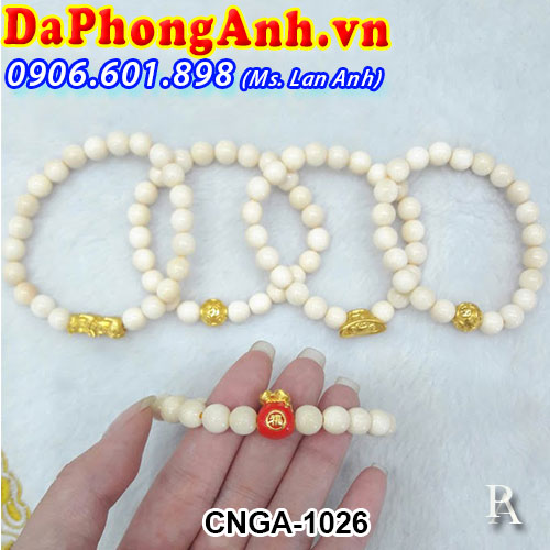 Chuỗi Đeo Tay Ngà kết hợp Mặt Vàng 9999 CNGA-1026