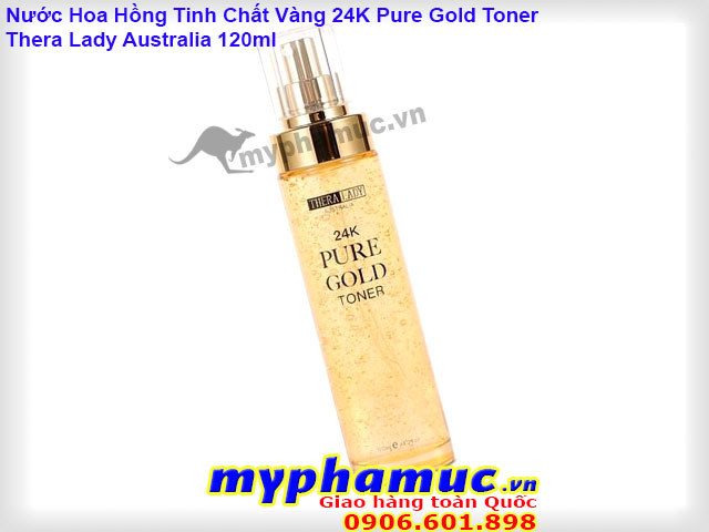 Nước Hoa Hồng Tinh Chất Vàng 24K Pure Gold Toner Thera Lady Australia 120ML | Date 03.2023